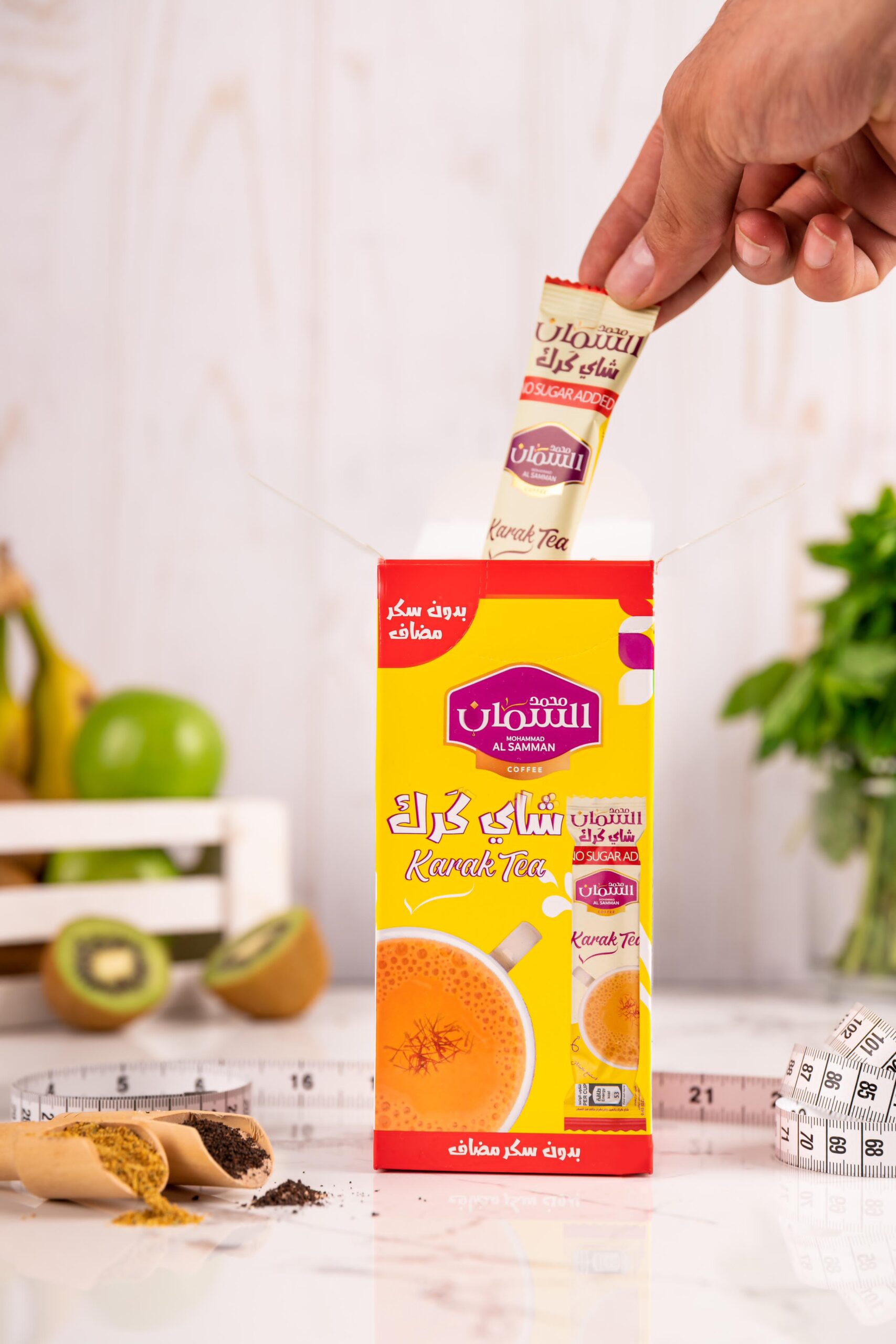 Al Samman Karak Tea with Cardamom & Saffron Sugar-Free 10 Packs x 13 grams - Image 4
