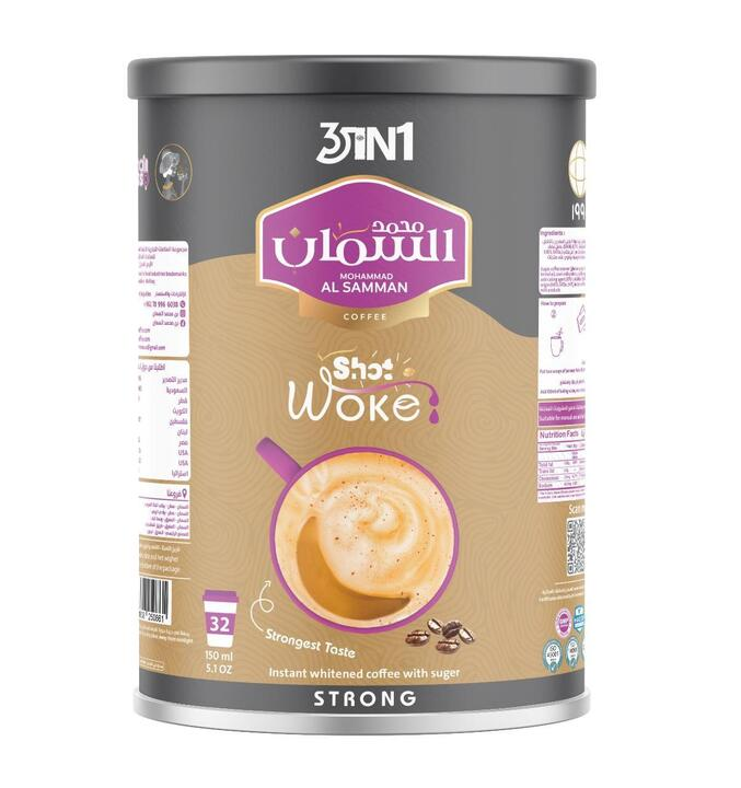 Al Samman Shot Woke 3-in-1 Strong Coffee - 640 grams